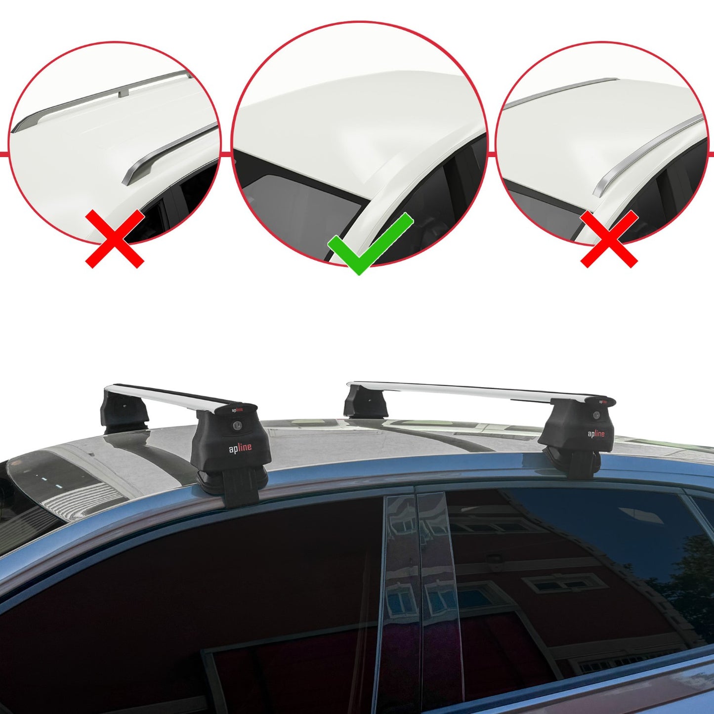 Compatible avec Volkswagen Polo 6 (AW) 2018-2025 ACE-4 Barres de Toit Railing Porte-Bagages de Voiture Gris Aluminium 2 Barres