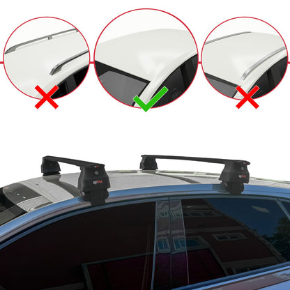 Compatible avec Volkswagen Polo 6 (AE1) 2021-2025 ACE-4 Barres de Toit Railing Porte-Bagages de Voiture Noir Aluminium 2 Barres