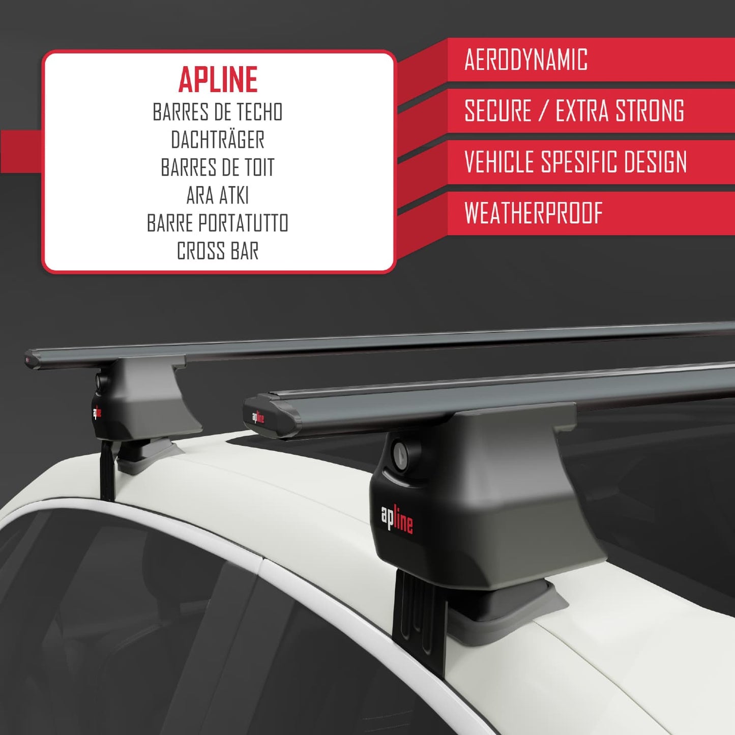 Compatible avec A4 (B9) Pre-Facelift 2016-2019 ACE-4 Barres de Toit Railing Porte-Bagages de Voiture Noir Aluminium 2 Barres