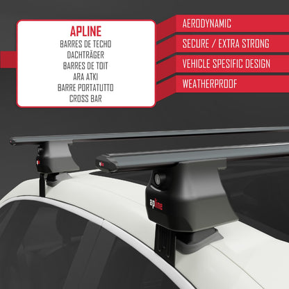 Compatible avec A4 (B9) Pre-Facelift 2016-2019 ACE-4 Barres de Toit Railing Porte-Bagages de Voiture Noir Aluminium 2 Barres