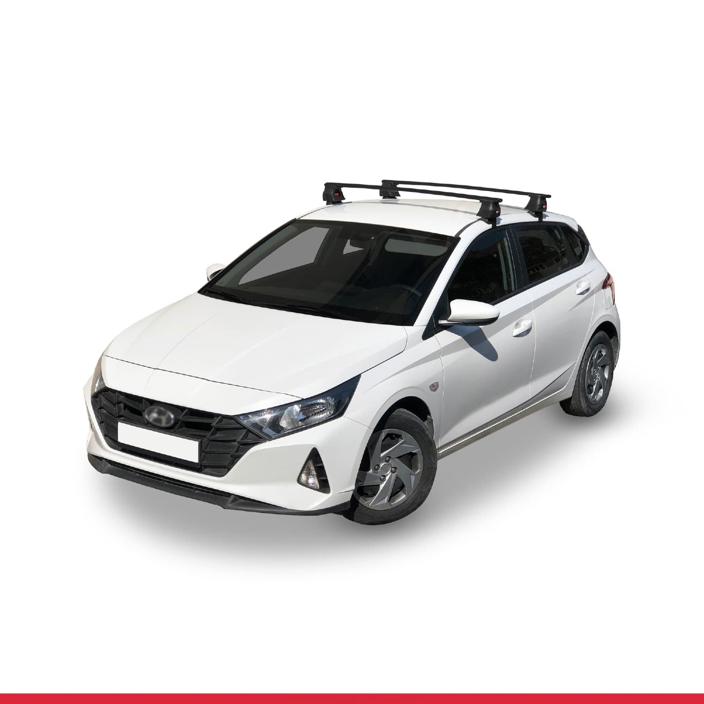 Compatible avec Hyundai i20 III (BC3) 2020-2025 ACE-4 Barres de Toit Railing Porte-Bagages de Voiture Noir Aluminium 2 Barres