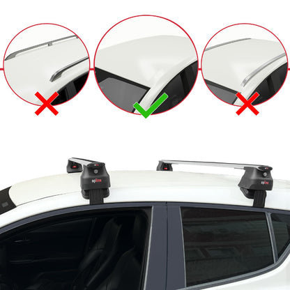 Compatible with Toyota C-HR 2016-2022 ACE-4 Car Roof Rack Cross Bar Grey Aluminium 2 Bars