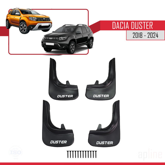 Compatible with Dacia Duster 2 (HM) 2018-2024 Mudguards Vehicle Front Rear Set 4 Pcs Black