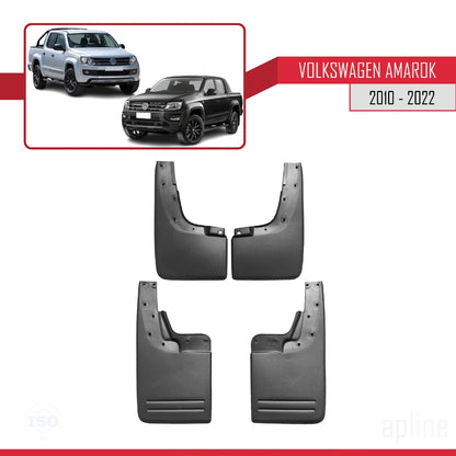 Compatible avec Volkswagen Amarok (2F) 2010-2020 Jeu de Bavettes Garde-boue Avant et Arrière de Voiture 4 Pcs Noir
