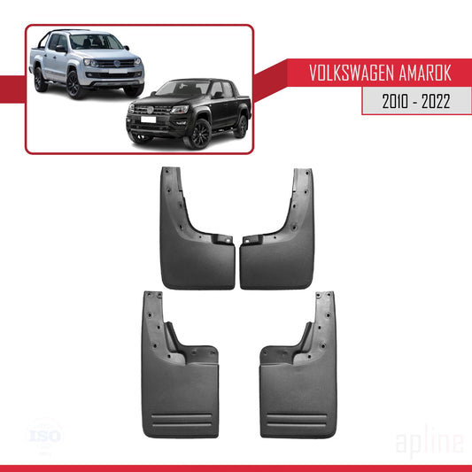 Compatible with Volkswagen Amarok (2F) 2010-2020 Mudguards Vehicle Front Rear Set 4 Pcs Black