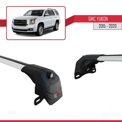 Compatible avec GMC Yukon 2015-2020 ACE-2 Barres de Toit Railing Porte-Bagages de Voiture Gris Aluminium 2 Barres