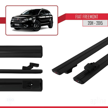 Compatible avec Fiat Freemont 2011-2015 BASIC Model Barres de Toit Railing Porte-Bagages de Voiture Noir Aluminium 2 Barres