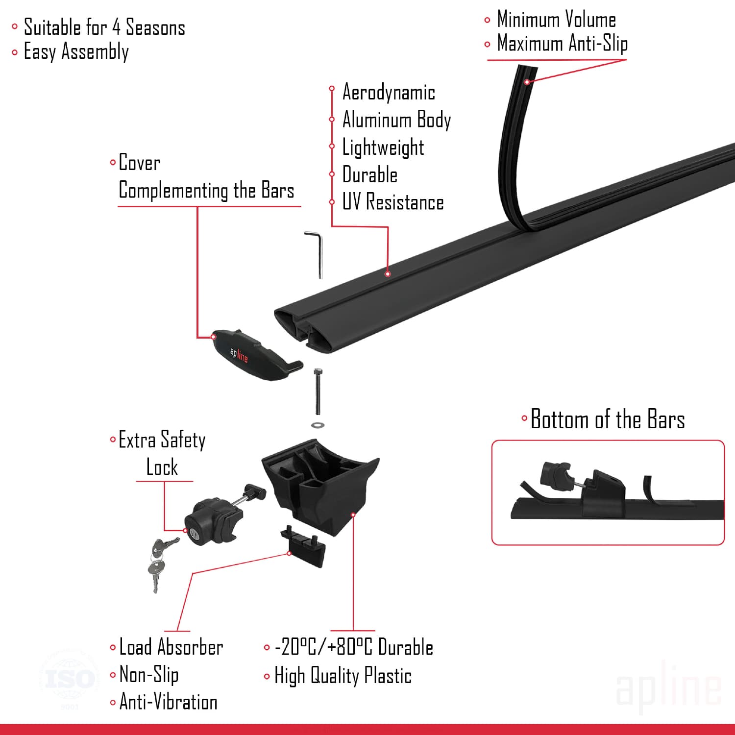 Compatible avec BYD Tang 2021-2025 HOOK Model Barres de Toit Railing Porte-Bagages de Voiture Noir Aluminium 2 Barres
