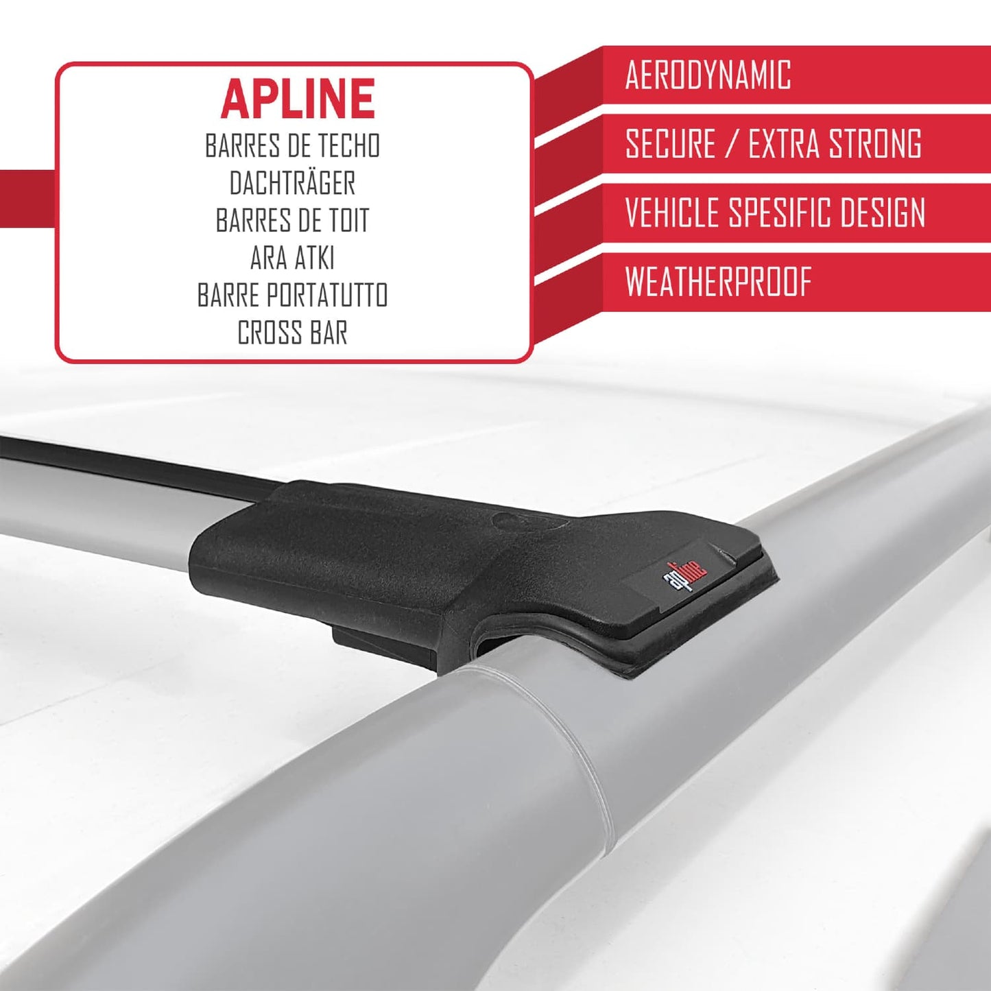 Compatible avec VW Golf Mk6 Wagon 2010-2014 FLY Model Barres de Toit Railing Porte-Bagages de Voiture Gris Aluminium 2 Barres