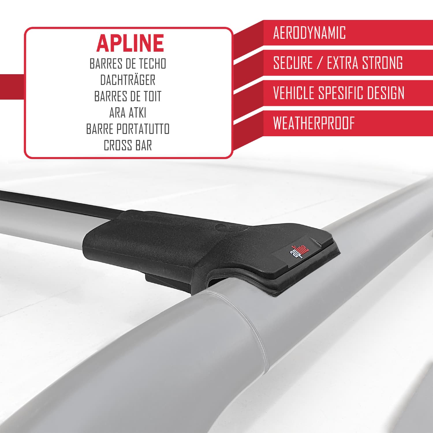 Compatible avec VW Golf Alltrack Mk7 2017-2019 FLY Model Barres de Toit Railing Porte-Bagages de Voiture Gris Aluminium 2 Barres