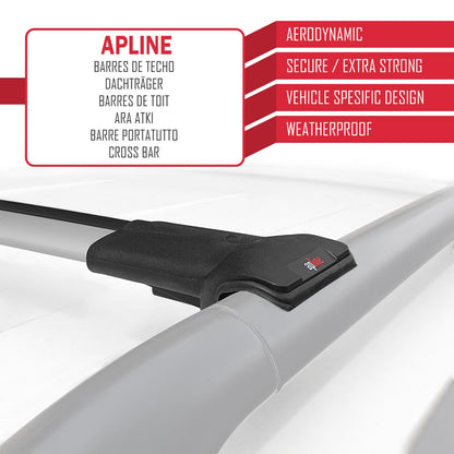 Compatible avec Toyota Land Cruiser Prado (J120) 2002-2006 FLY Model Barres de Toit Railing Porte-Bagages de Voiture Gris Aluminium 2 Barres