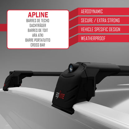 Compatible avec Opel Mokka A (J13) 2012-2016 ACE-2 Barres de Toit Railing Porte-Bagages de Voiture Noir Aluminium 2 Barres