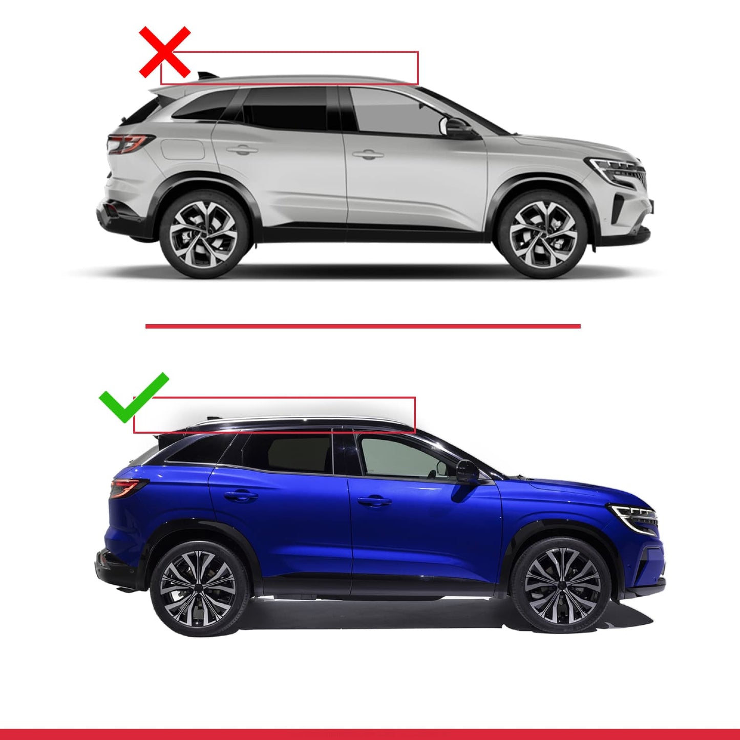 Compatible avec Renault Austral (HHN) 2022-2026 ACE-2 modèle Barres de Toit Railing Porte-Bagages de Voiture Gris Aluminium Barres