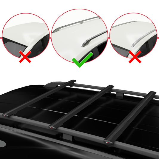 Compatible avec Toyota Proace 2017-2025 BASIC Model Barres de Toit Railing Porte-Bagages de Voiture Noir Aluminium 3 Barres