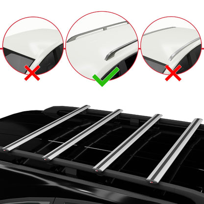 Compatible avec Mercedes Vaneo (W414) 2002-2005 BASIC Model Barres de Toit Railing Porte-Bagages de Voiture Gris Aluminium 4 Barres