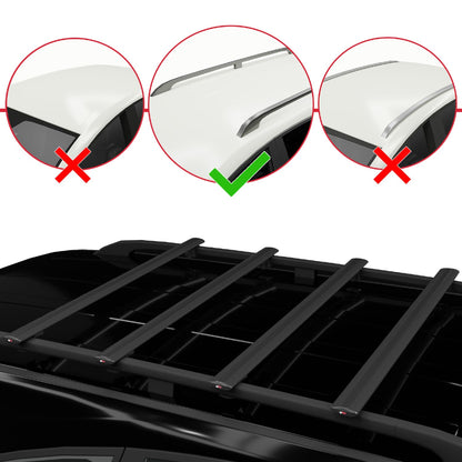 Compatible avec Mercedes Vaneo (W414) 2002-2005 BASIC Model Barres de Toit Railing Porte-Bagages de Voiture Noir Aluminium 4 Barres