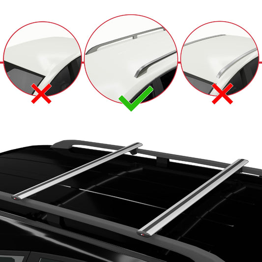 Compatible avec BMW Série 5 (E61) Touring 2004-2010 BASIC Model Barres de Toit Railing Porte-Bagages de Voiture Gris Aluminium 2 Barres