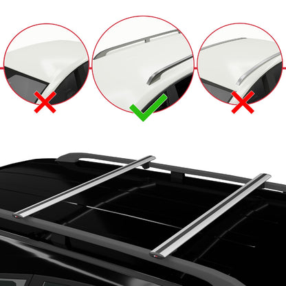 Compatible avec Kia Soul (AM) HB 2009-2013 BASIC Model Barres de Toit Railing Porte-Bagages de Voiture Gris Aluminium 2 Barres