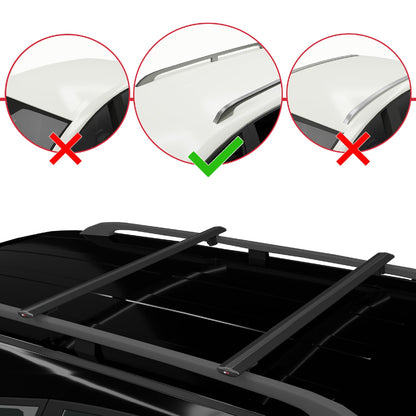 Compatible avec Mitsubishi ASX (GA) 2010-2022 BASIC Model Barres de Toit Railing Porte-Bagages de Voiture Noir Aluminium 2 Barres