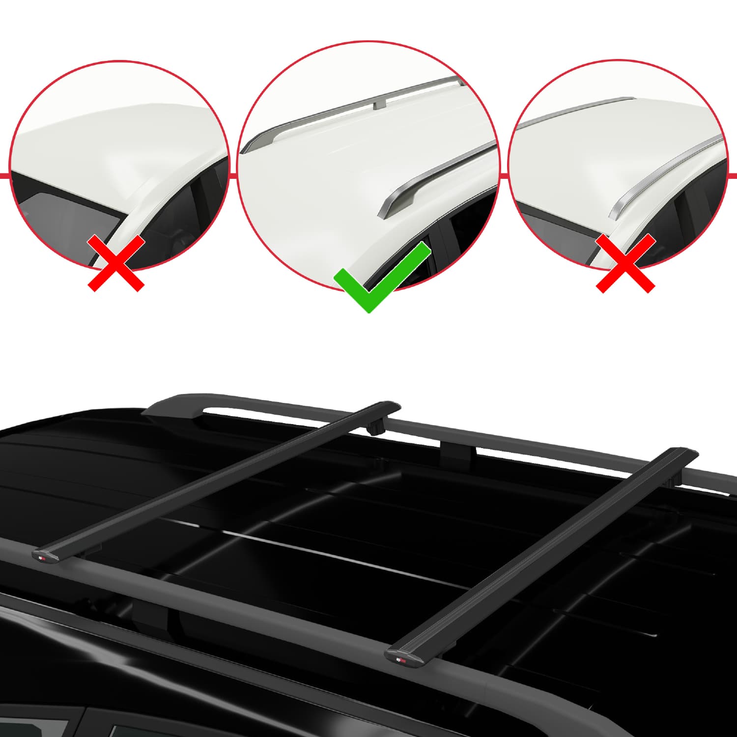 Compatible avec Mercedes EQT / Citan W420 2022-2025 BASIC Model Barres de Toit Railing Porte-Bagages de Voiture Noir Aluminium 2 Barres