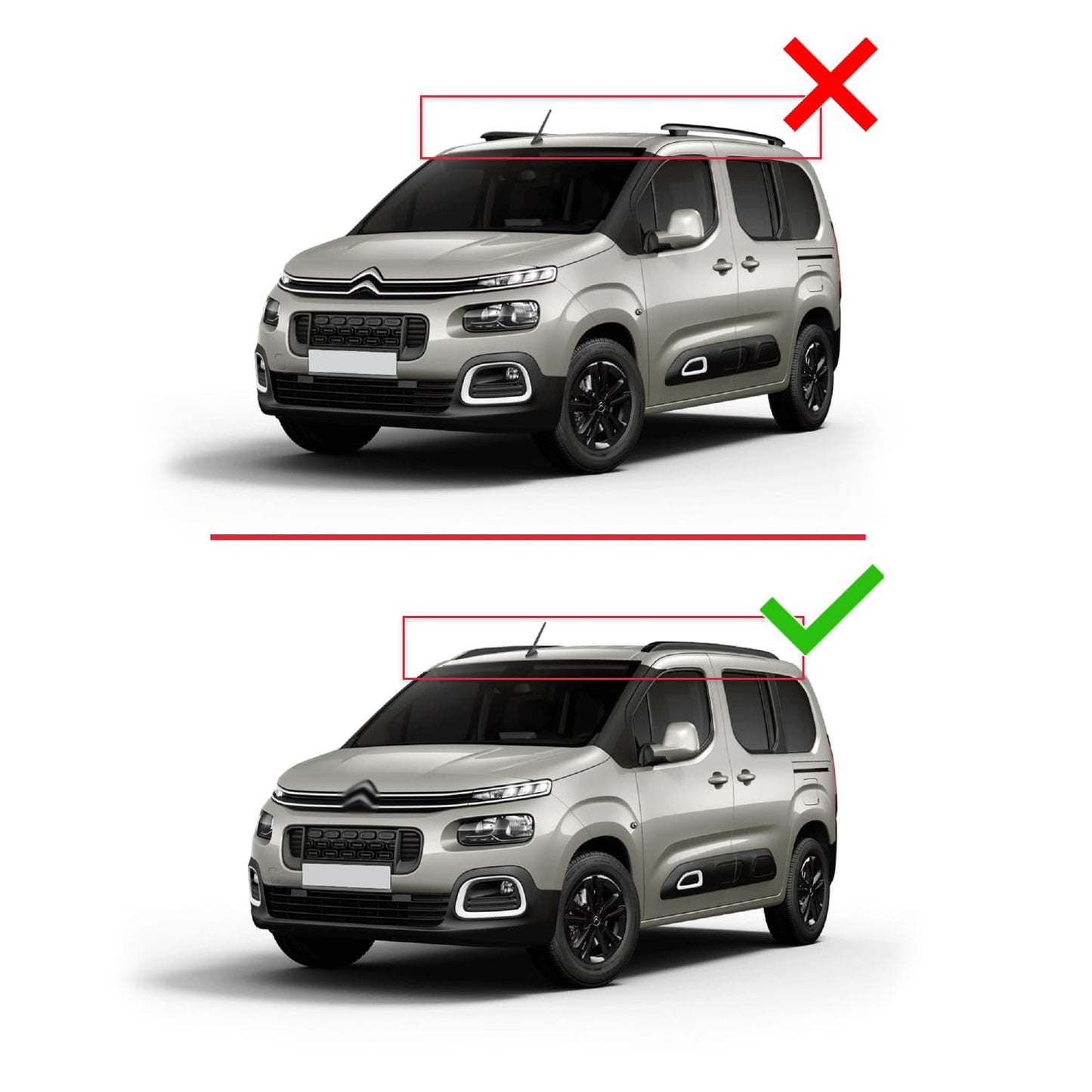 Compatible avec Citroen Berlingo 3 (K9) 2023-2026 ACE-2 modèle Barres de Toit Railing Porte-Bagages de Voiture Gris Aluminium Barres