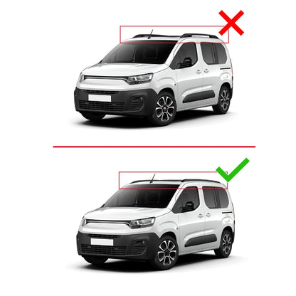 Compatible avec Fiat Doblo 3 2023-2026 ACE-2 modèle Barres de Toit Railing Porte-Bagages de Voiture Noir Aluminium Barres