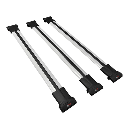 Compatible avec Volvo V70 1998-2000 FLY Model Barres de Toit Railing Porte-Bagages de Voiture Gris Aluminium 3 Barres