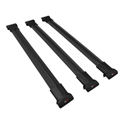 Compatible avec Fiat Doblo 2000-2009 FLY Model Barres de Toit Railing Porte-Bagages de Voiture Noir Aluminium 3 Barres