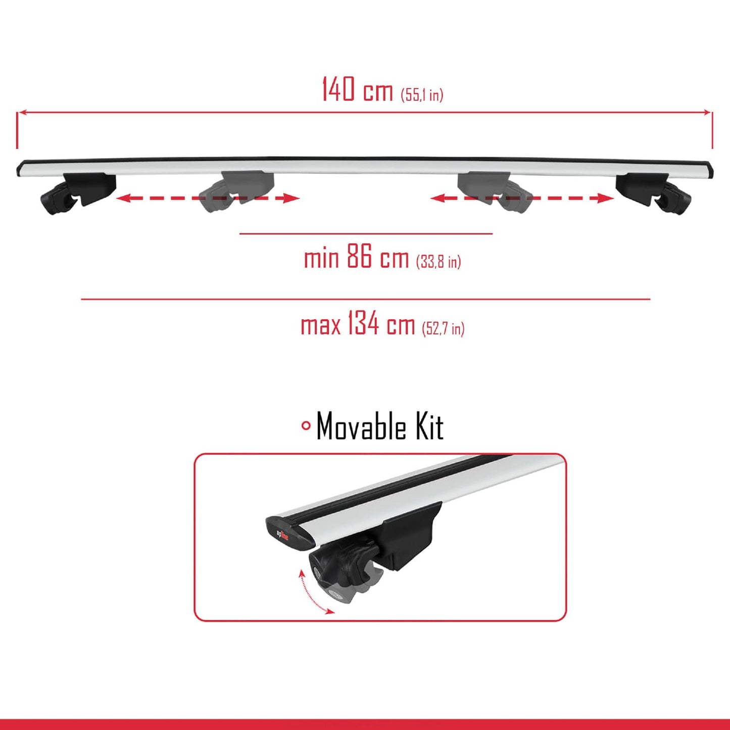Compatible avec Peugeot 508 SW 2019-2025 HOOK Model Barres de Toit Railing Porte-Bagages de Voiture Gris Aluminium 2 Barres