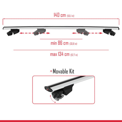 Compatible avec BMW X4 (G02) 2018-2023 HOOK Model Barres de Toit Railing Porte-Bagages de Voiture Gris Aluminium 2 Barres