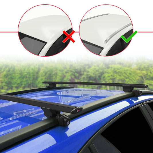 Compatible avec Mercedes Classe E 3 (S211) 2004-2009 HOOK Model Barres de Toit Railing Porte-Bagages de Voiture Noir Aluminium 2 Barres