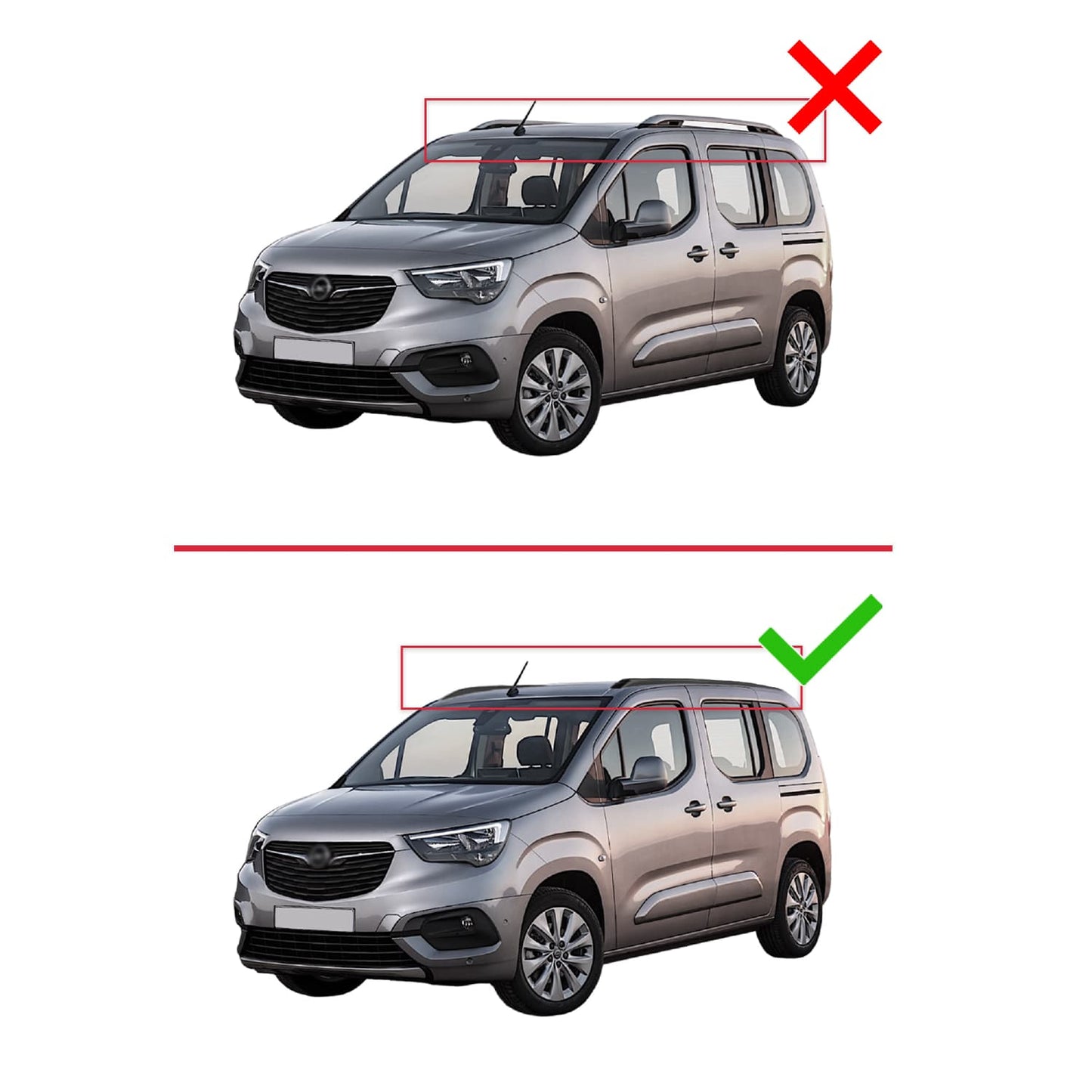 Compatible avec Opel Combo E Life 2023-2026 ACE-2 modèle Barres de Toit Railing Porte-Bagages de Voiture Gris Aluminium Barres