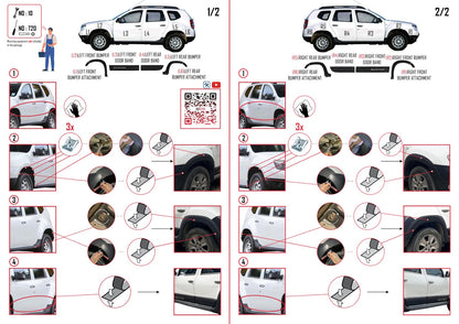 Compatible avec Dacia Duster (HS) 2010-2017 Fender Protecteur de Passage de roue pare-chocs Garde-boue et protection laterale Protection de la carrosserie voiture Kit NOİR