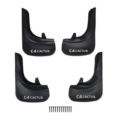 Compatible avec Citroen C4 Cactus 2014-2021 Jeu de Bavettes Garde-boue Avant et Arrière de Voiture 4 Pcs Noir