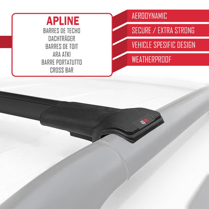 Compatible avec Mazda 6 II (GZ) Wagon 2008-2012 FLY Model Barres de Toit Railing Porte-Bagages de Voiture Noir Aluminium 2 Barres