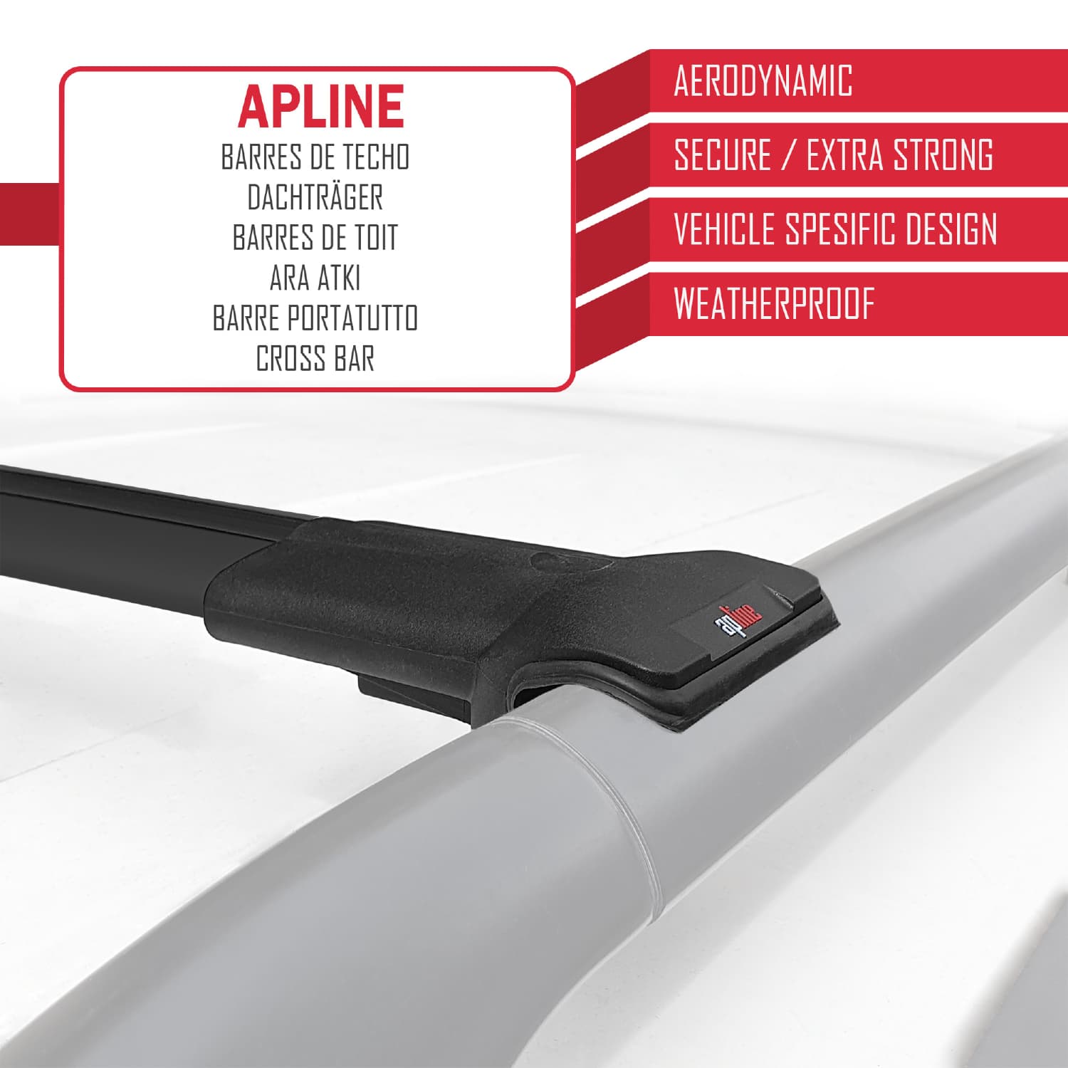 Compatible avec VW Golf Mk6 Wagon 2010-2014 FLY Model Barres de Toit Railing Porte-Bagages de Voiture Noir Aluminium 2 Barres