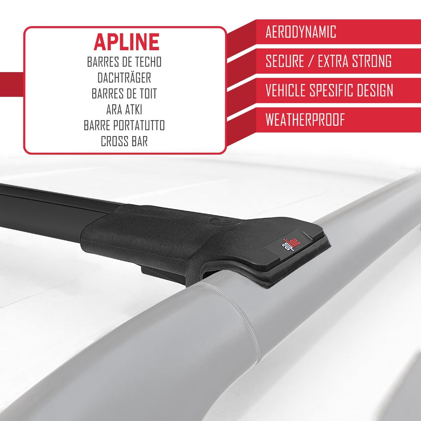 Compatible avec Ford Grand C-Max (C344) 2011-2019 FLY Model Barres de Toit Railing Porte-Bagages de Voiture Noir Aluminium 2 Barres