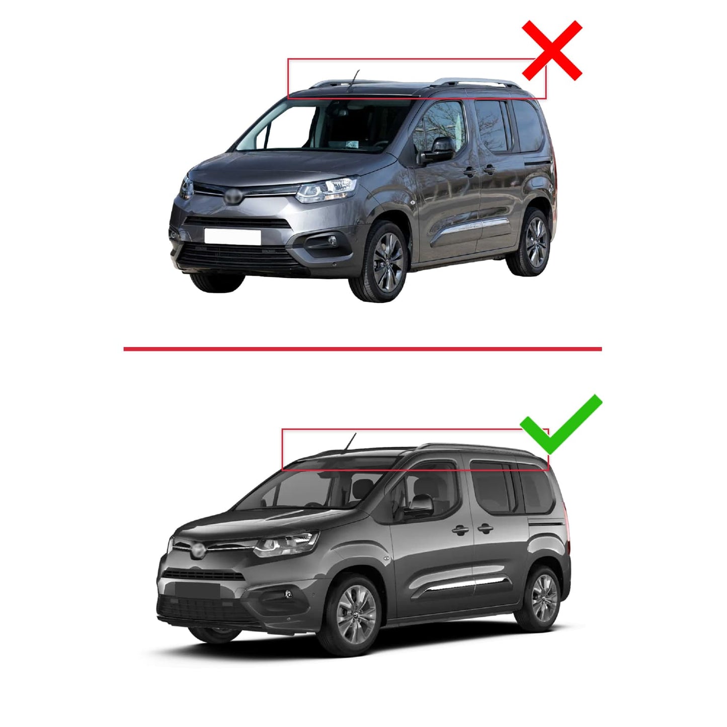 Compatible avec Toyota Proace City Verso 2023-2026 ACE-2 modèle Barres de Toit Railing Porte-Bagages de Voiture Gris Aluminium Barres