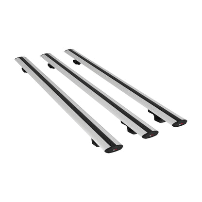 Compatible avec Ford Transit/Tourneo Courier Post-Facelift 2018-2022 BASIC Model Barres de Toit Railing Porte-Bagages de Voiture Gris Aluminium 3 Barres
